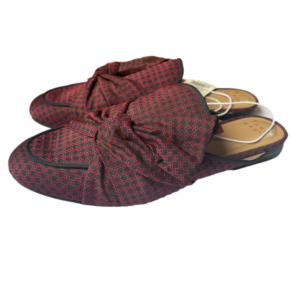 NWT Red Patterned Women's Mules 8